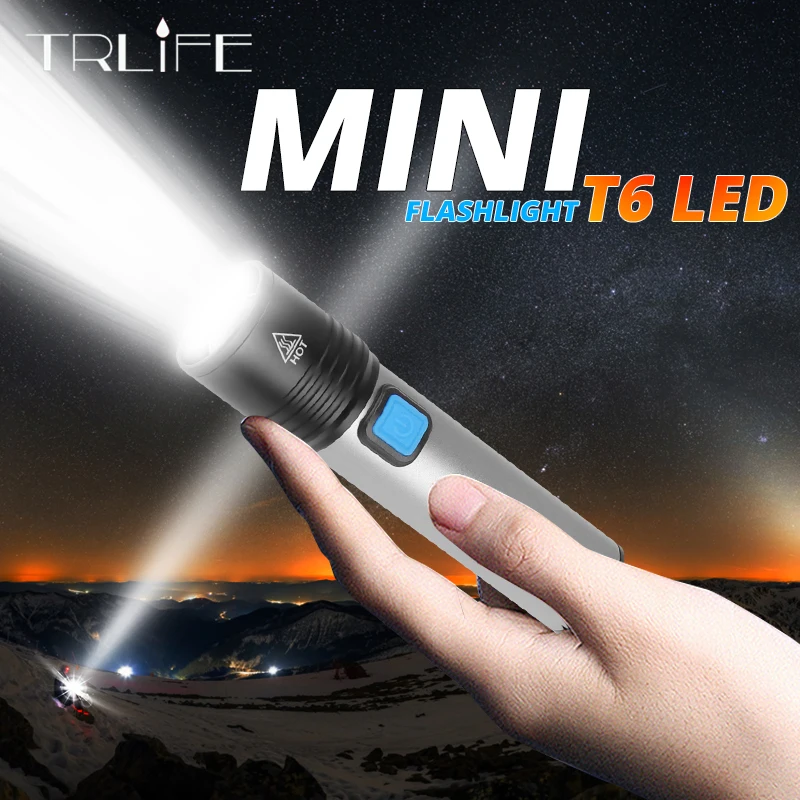 2400mAh USB Перезаряжаемый мини-светодиодный фонарик водонепроницаемый фонарик Penlight 4 режима стильная Портативная сумка для ночного освещения, кемпинга