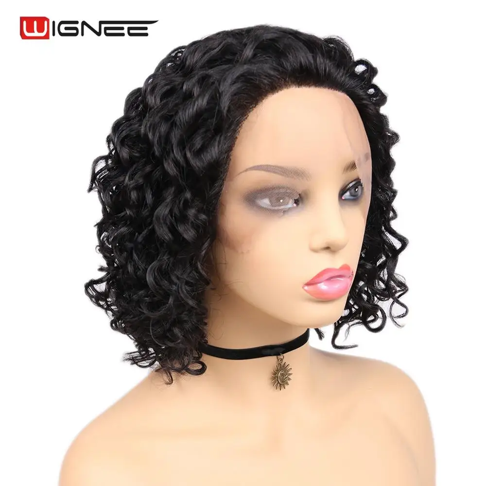 Wignee короткие Pixie срезанные кудрявые человеческие волосы парики для черных женщин