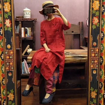 

Origional Pure Linen Washing Silver Clasp Robe 13041