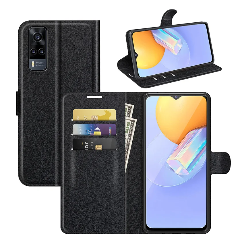 

Чехол-Кошелек для VIVO Y31, кожаный, кожаный флип-чехол для телефона