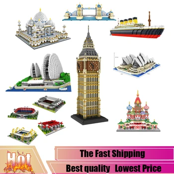 

Blocks Architecture Famous Landmark Taj Mahal Sydney Opera House Old Trafford Building Blocks Educational Kids Toys Brick Gift