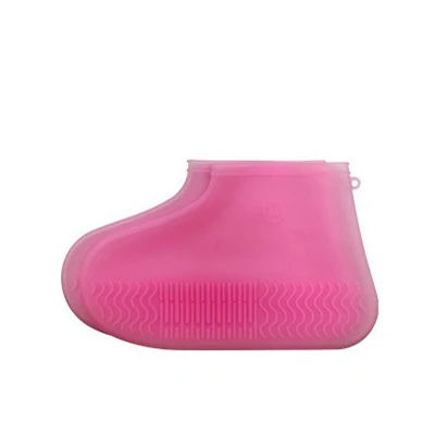 Новые наружные силиконовые Нескользящие водонепроницаемые бахилы портативный дождевик чехол для обуви мужские и женские силиконовые туфли покрытие одежда дождевик - Цвет: Розовый цвет