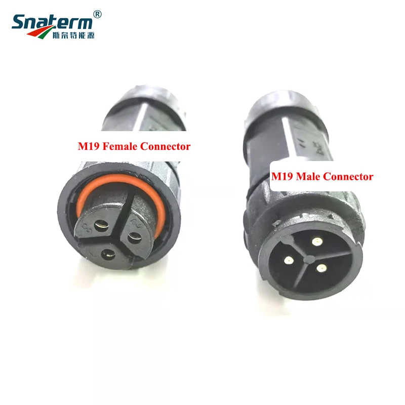 Solar Cable Connectors 3Pin M19 or M25 Male/Female Connector for SG 200-700W 800-1400W Micro Grid Tie Inverter Power Cable