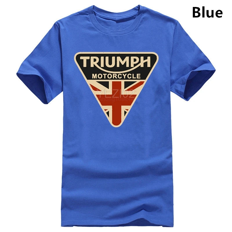 Craked Union Jack Triumph мотоциклетная рубашка Великобритания одежда с флагом Мужская футболка винтажные Топы брендовые подарки на день Святого Валентина - Цвет: blue