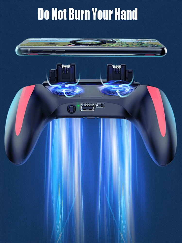 Геймпад Pubg контроллер двойной крутой вентилятор 5000 мАч Powerbank игровой Android