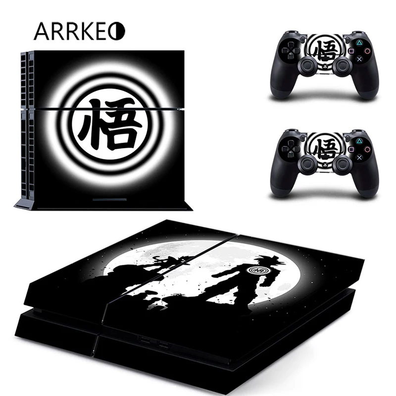 ARRKEO Dragon Ball Son Goku Черная Виниловая Наклейка для PS4 наклейка Аксессуары для игровой станции 4 PS4 Консоль 2 шт. контроллеры Скины