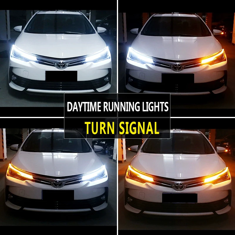 2 шт 24V авто светодиодный DRL Дневной светильник потока работает головной светильник Светодиодные ленты Гибкая Универсальная тормоза поворота светильник s Водонепроницаемый