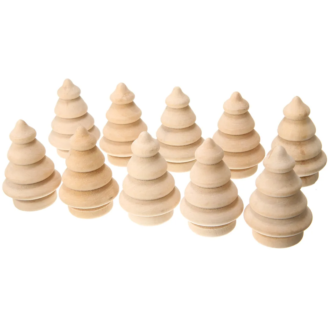 10pcs Wooden Peg People Nesting Set Peg Dolls Crafts Acorn/Boy/Christmas Tree/Girl/Snowman DIY Toy Home Decoration