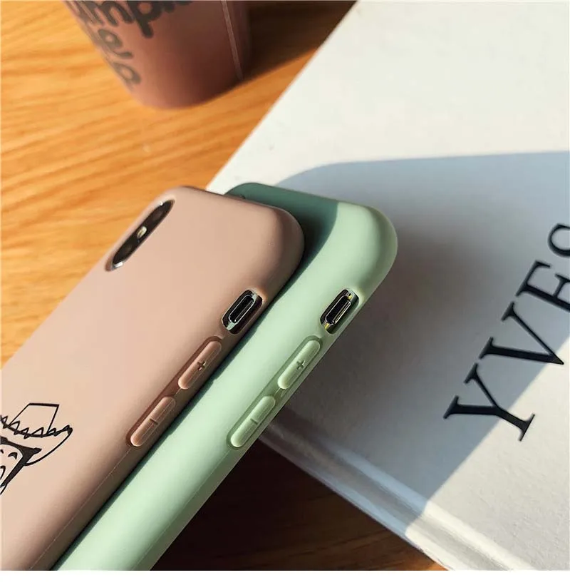 Милый чехол с рисунком Микки и розовой Пантеры для iphone 6 7 8 X XS Plus, силиконовый матовый мягкий чехол для телефона iphone 6