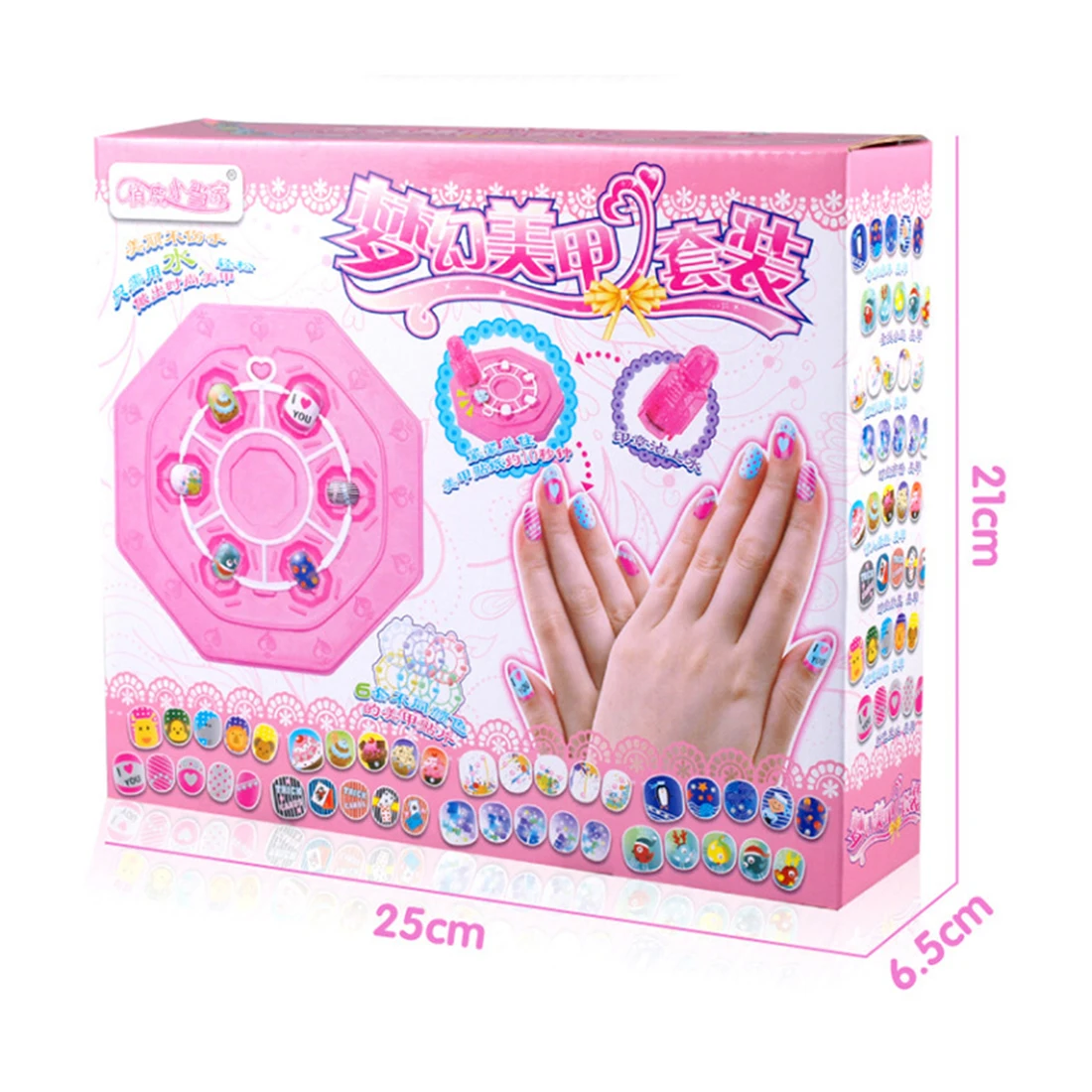 15pcs Girls DIY Dreaming Nail sticker Play Set Поддельные Nail Art Kit Макияж ролевые игры Красота Мода игрушка Косплей вечерние подарки