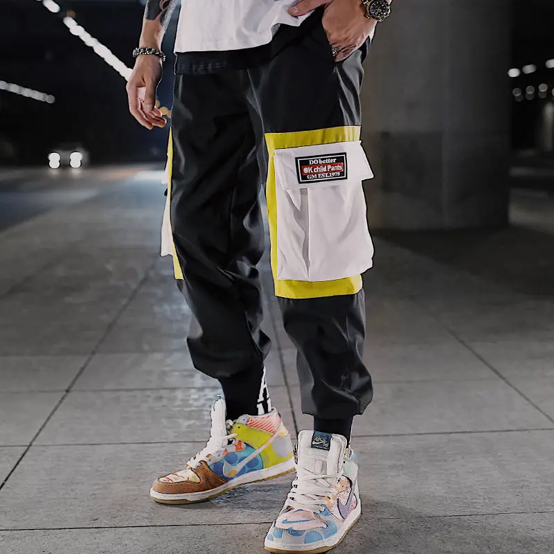 ins Men Pants Casual Mens hip hop rap Male Trousers street boy quick-dry Straight Full breathing loose ankle banded Pant