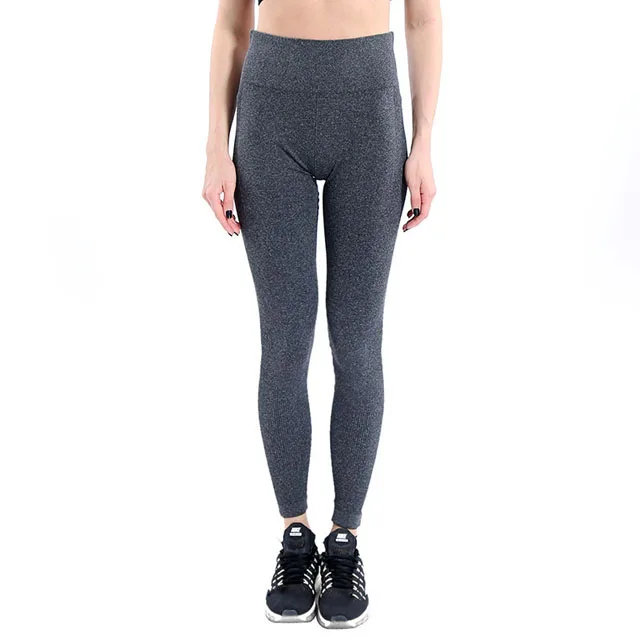 Dark gray Женские спортивные штаны с высокой талией Спортивная одежда для бега фитнес Йога тренировки эластичные леггинсы для спортзала компрессионные колготки Леггинсы Йоги - Цвет: Dark gray