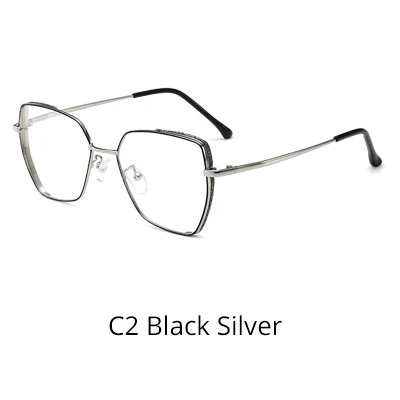 C2 Black Silver Ralferty, модный синий светильник, очки для женщин, роскошный кристалл, неправильные декоративные, без диоптрий, оправы для оптических линз, женские, D16008 - Цвет оправы: C2 Black Silver