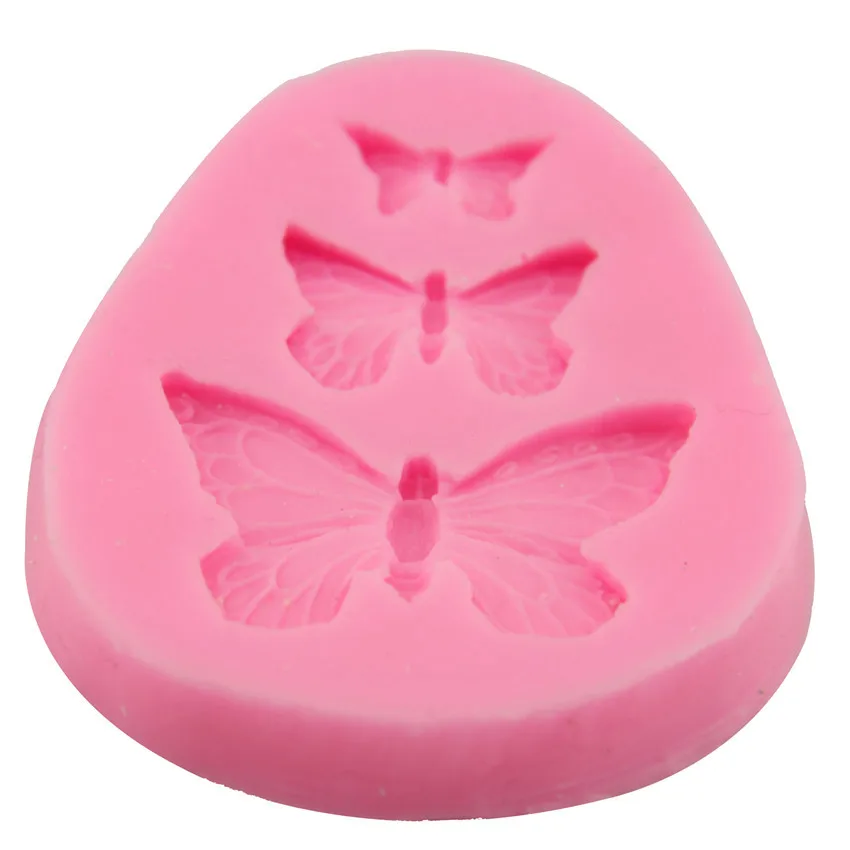 Силиконовые 3 бабочка Форма пресс-форма для торта Fondant(сахарная) Сахар Кухня аксессуары
