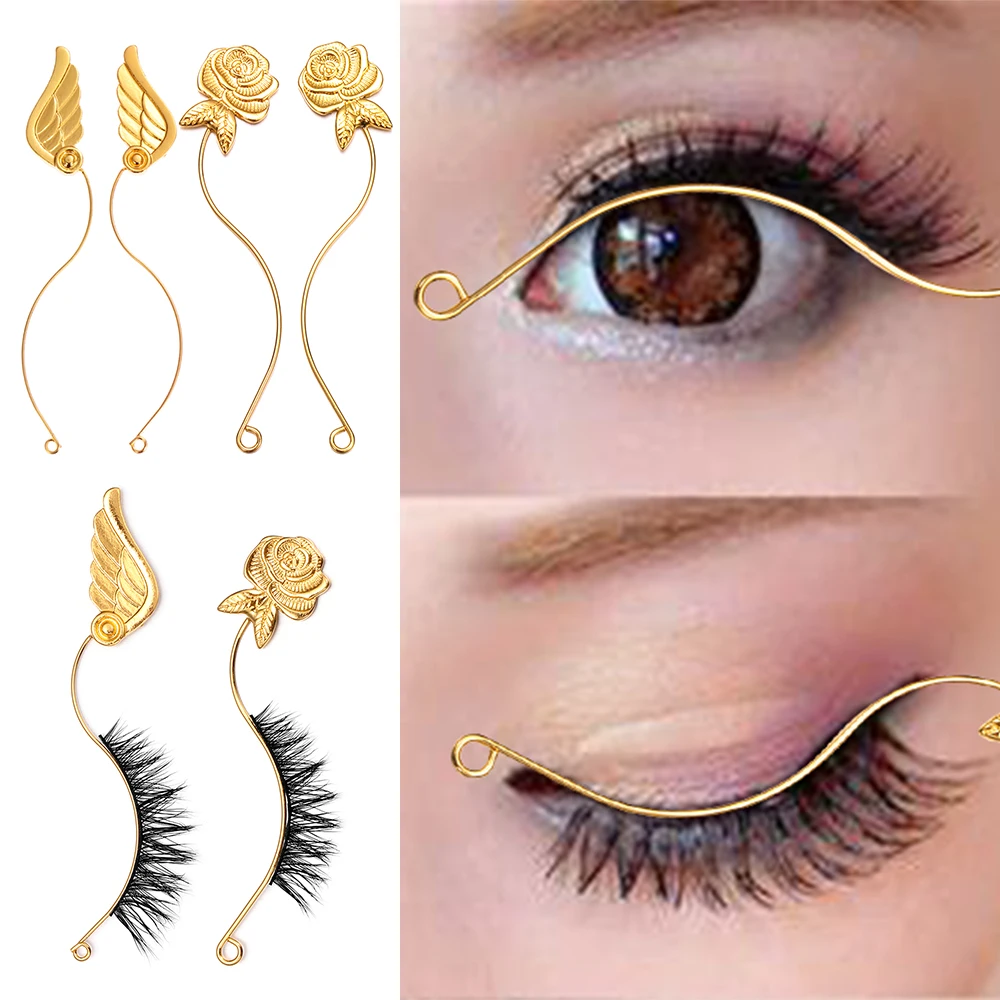 2 шт. новинка высокое качество золотые металлические магнитные накладные ресницы