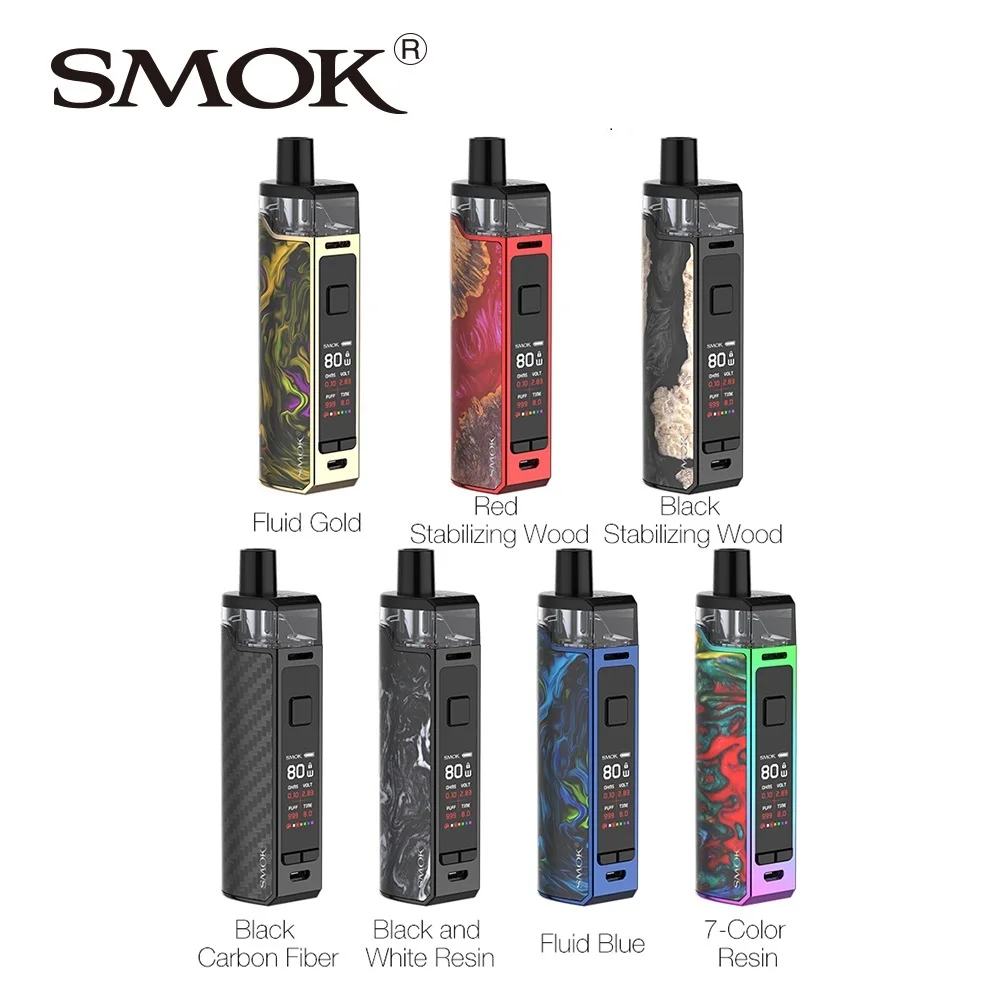 Get  Original SMOK RPM80 Mod Pod Kit with 3000mAh Battery & 5ml Pod System Max 80W Output Electronic Cig