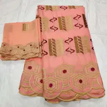 Горячая швейцарская кружевная ткань последняя Тяжелая вышитая бисером Африканская Хлопковая ткань швейцарская вуаль кружева популярная Дубай 7 ярдов