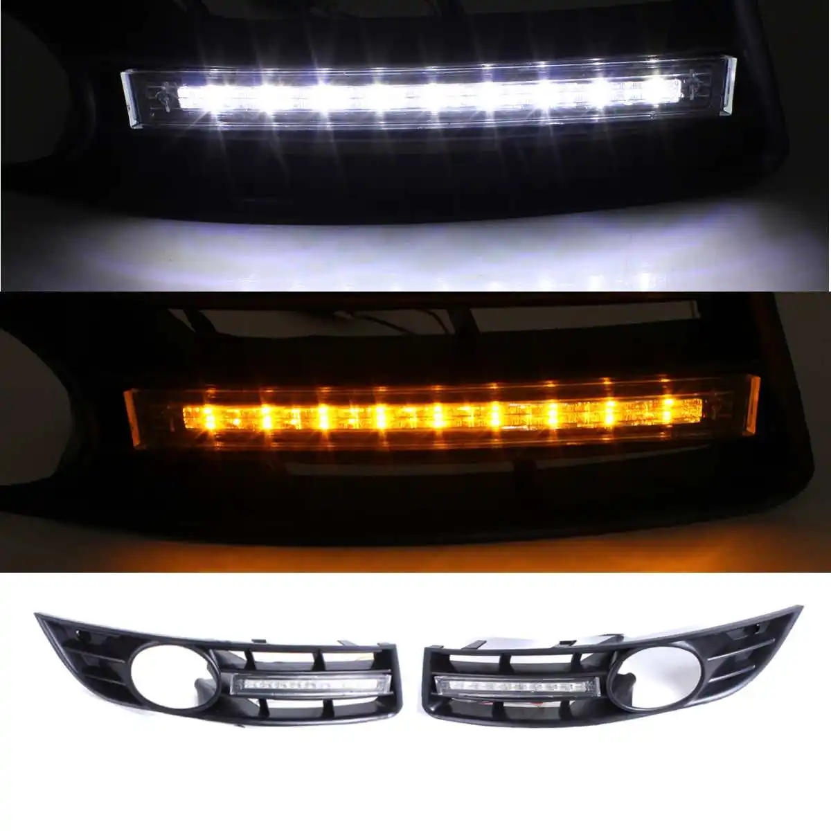 Автомобильный светодиодный светильник DRL светодиодный дневные ходовые огни с отверстием для противотуманной фары для VW для Volkswagen Passat B6 2006 2007 2008 2009 2010