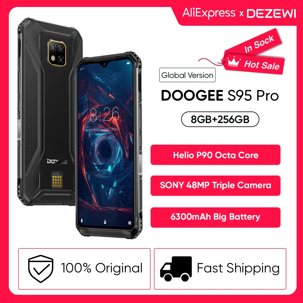 Смартфон DOOGEE S95 Pro 8 + 256 ГБ ядер тройная камера 48 МП 5150 мАч | Мобильные телефоны и