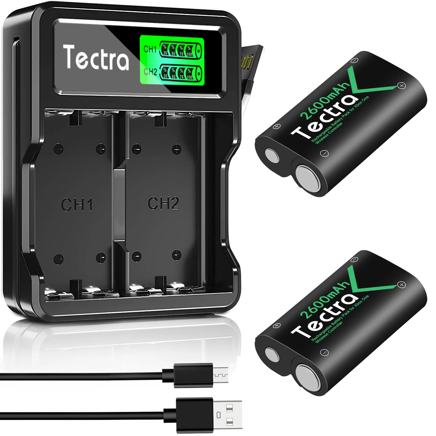 Batteria Controller 2 Pezzi Per Xbox One / Xbox One S/Xbox One X/Xbox Series X/S/ Elite Controller Wireless Gamepad E Caricabatterie Usb