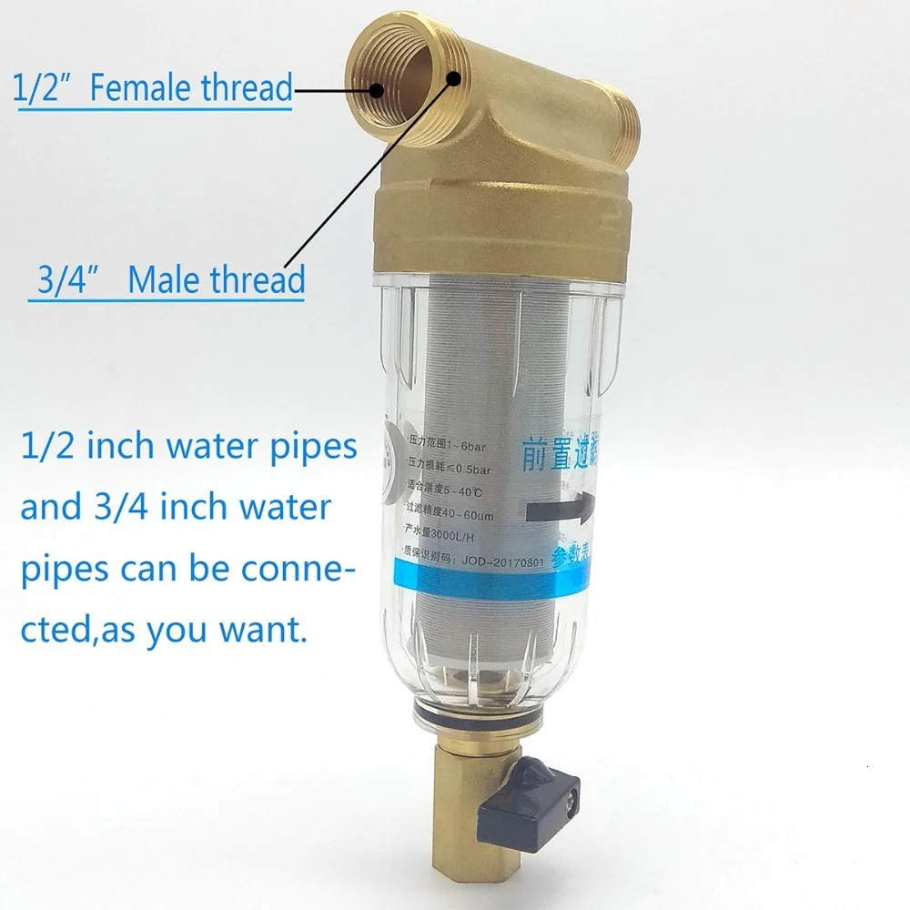 Предфильтр фильтр для воды первый шаг системы очистки воды 40 микрон из нержавеющей стали сетки prefiltro 3/" весь дом предварительно фильтр