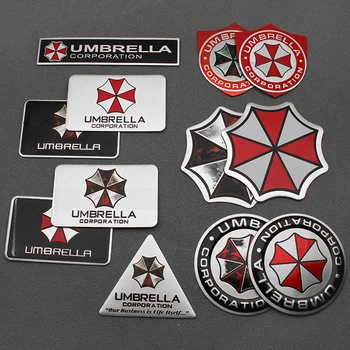 

1PCS 3D Car Styling Aluminum alloy Umbrella corporation Emblem Sticker decals Rear Tailgate Badge Auto decorations accessories