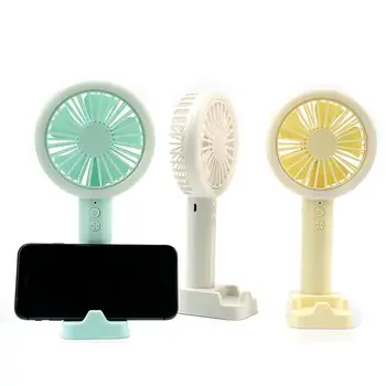 

Summer Mini Cooler Handheld Fan 3 Wind Modes USB Rechargeable LED lights Travelling Handy Fan with Removable Base Desk Fans