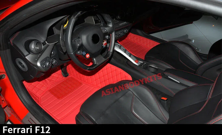 Автомобильные модификации, автомобильные аксессуары для FERRARI F12, напольный коврик, экокожа, коврики для салона(доступны разные цвета