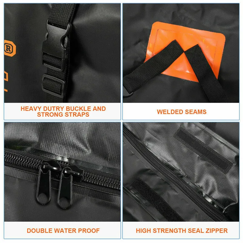  112X87X44cm Waterproof Car Cargo Roof Bag Waterproof Rooftop Luggage Carrier Black Storage Travel W