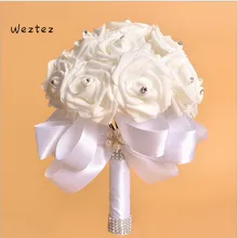 Красивые хрустальные свадебные букеты свадебный цветок Свадебный букет Искусственный цветок «Роза» букет SPH171