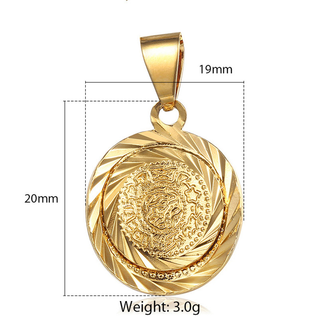 New Gold Color Pendant Necklace for Women Men  Jesus Cross Queen Elizabeth Portrait Charm Fashion Jewelry Accessories GPM01