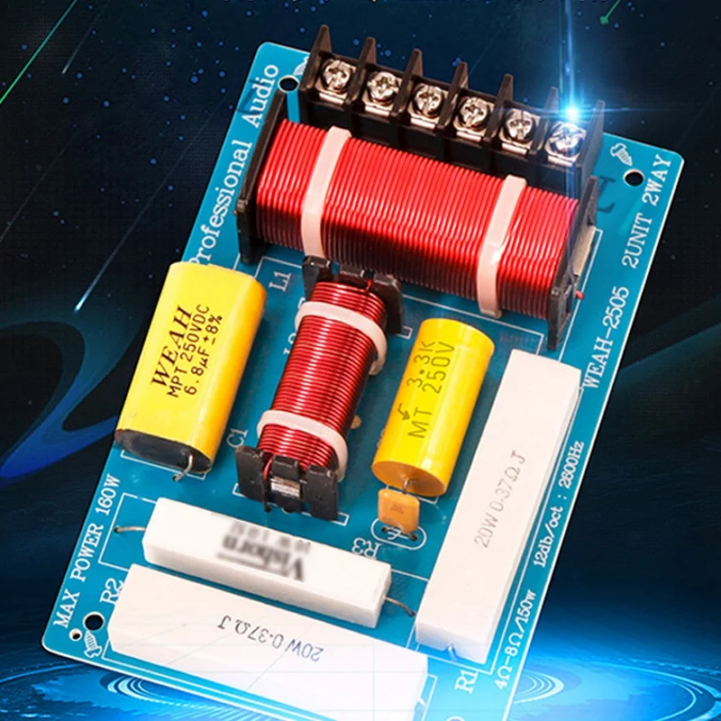 200W Speaker Crossover 2 Way High Low 8 Ohm Frequency Divider for 10 Inch Speaker