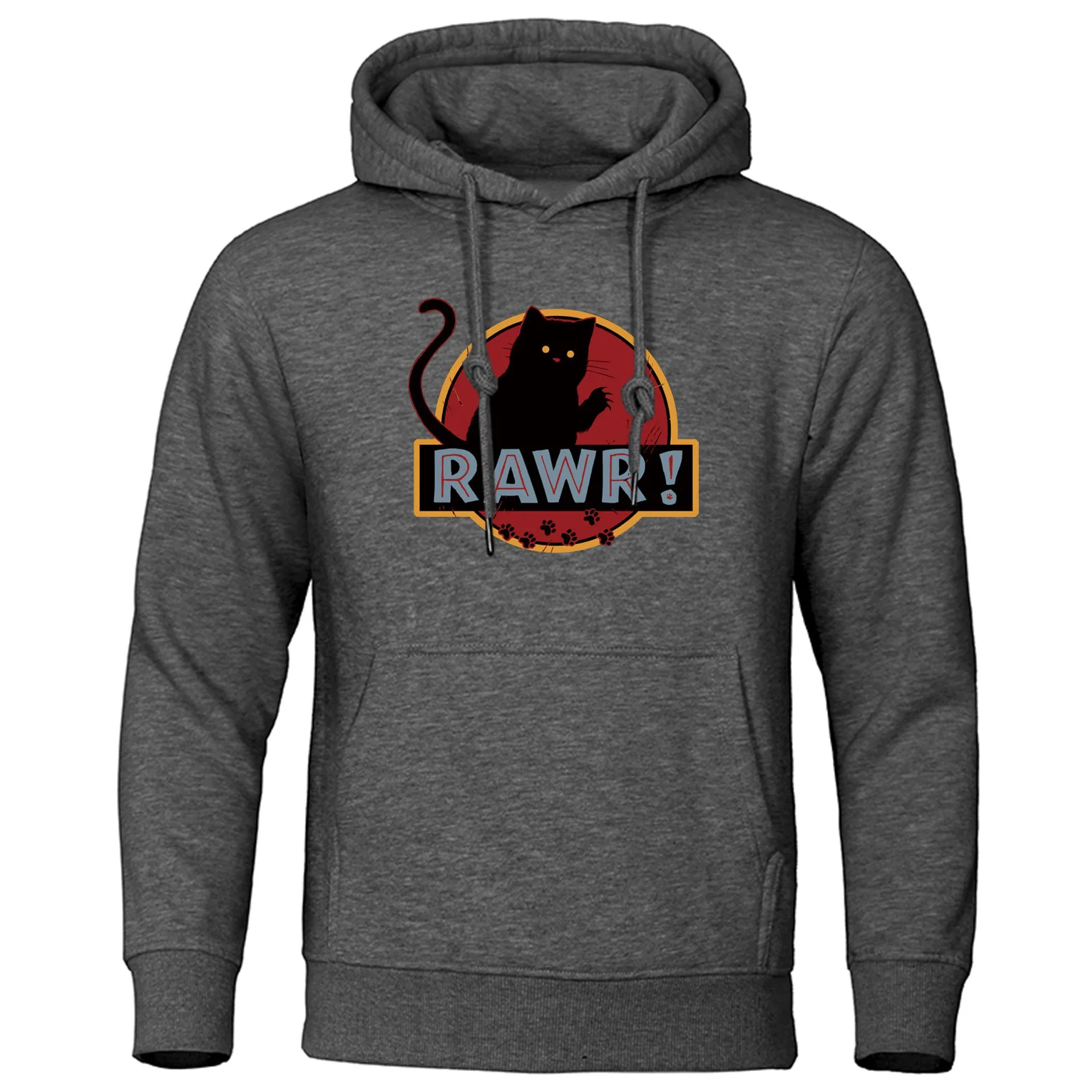 Толстовки Rawr cat, мужские топы с забавными монстрами, высококачественные мужские толстовки с капюшоном,, осенне-зимний брендовый Мужской пуловер, уличная одежда