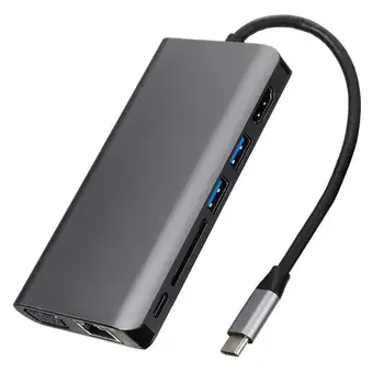 

Type-c 8in1Multifunctional Card Reader Dual USB Card Reader Converter Adapter For Keyboard Tablet Scanner Camera Game Controler