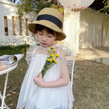 

2020 Korea Style Baby Girls Dots Shirt Summer Kids Girls Blouse Children Clothing 2-7 Years