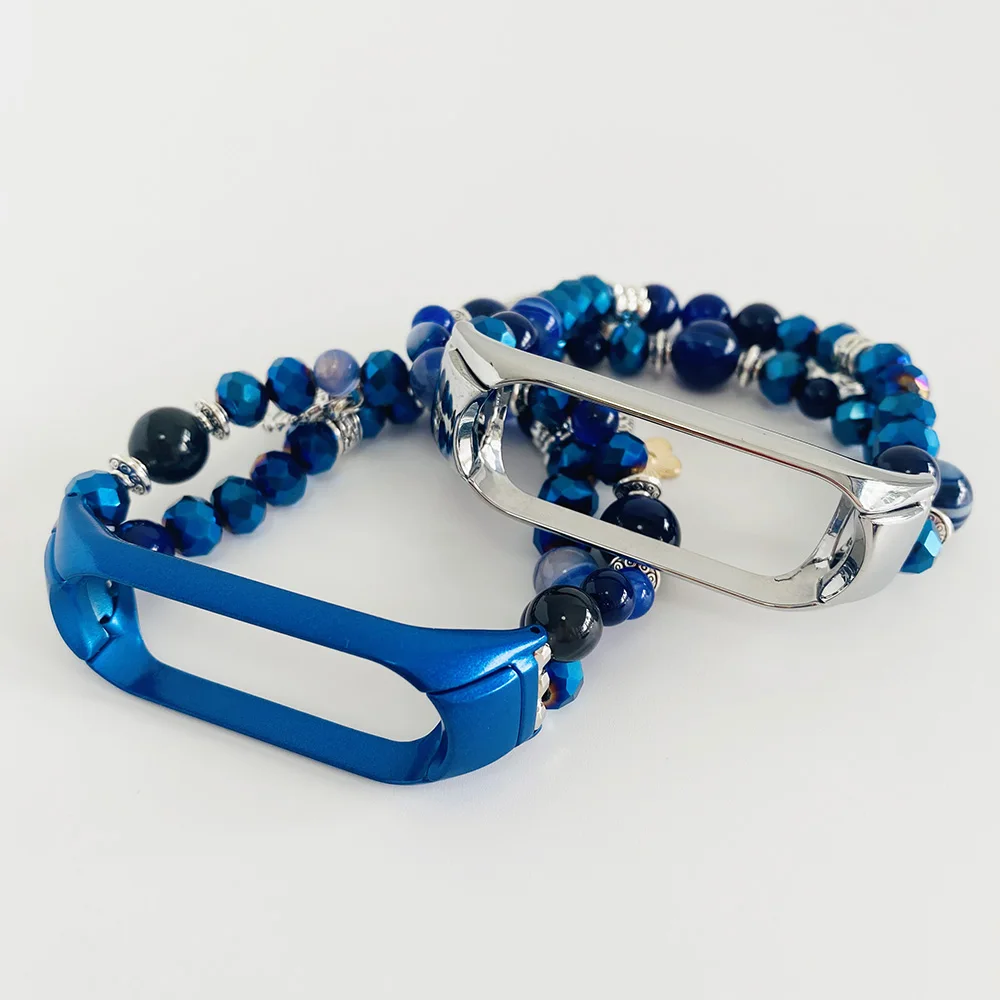 Ágata Frisado Pulseira Acessórios para Xiaomi mi Banda Miband Pulseira de Substituição para Feminino Jóias Dressy Pulseira de Relógio - Image 5