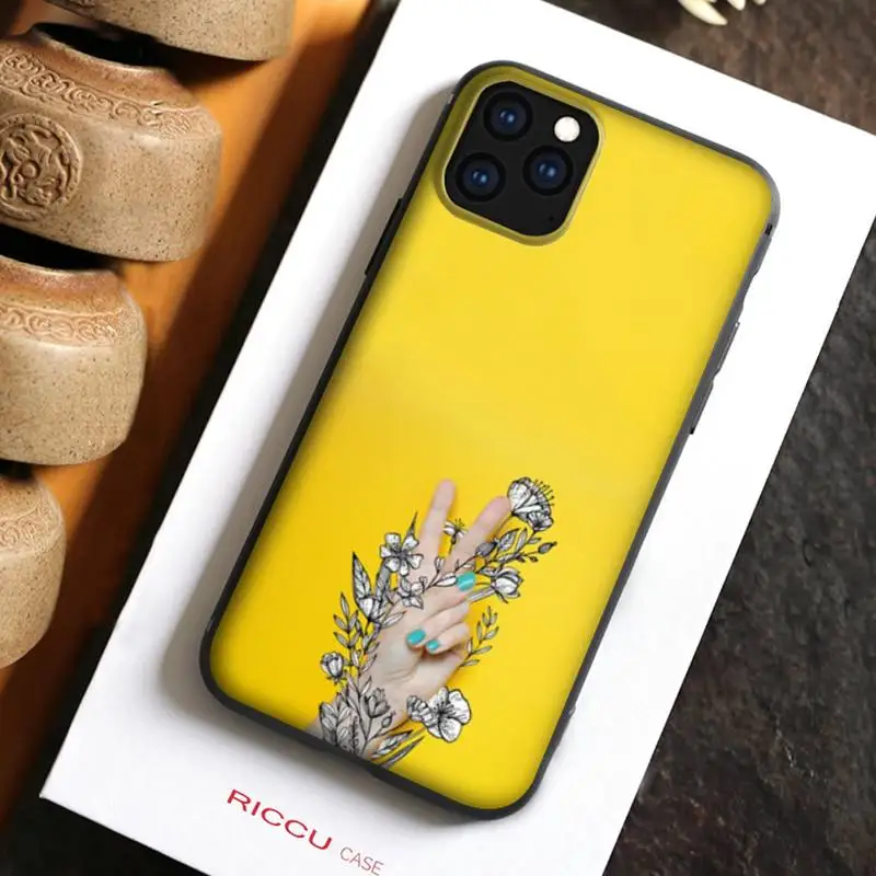 yellow Phone Case For iPhone 13 11 12 Pro XS MAX mini 8 7 6 6s Plus X
