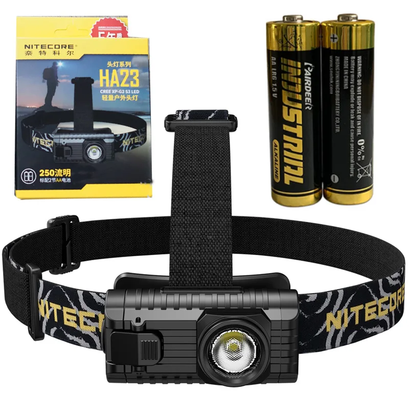 

NITECORE HA23 Headlight CREE XP-G2 S3 max 250 lumen beam throw 56 meter Headlamp 150 degree illumination angle with AA Batteries