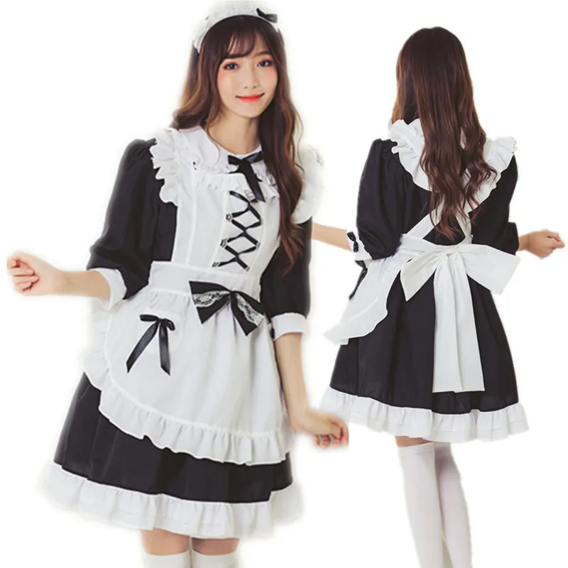 

Lolita Dress Maid Cosplay Fantasia Carnival Party Black Dress Women Princess Dress Girl Halloween Costume For Girls