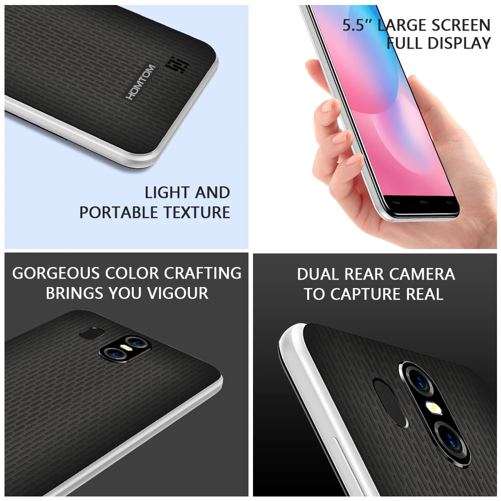  Global Version HOMTOM S16 Fingerprint Mobile Phone Android 5.5