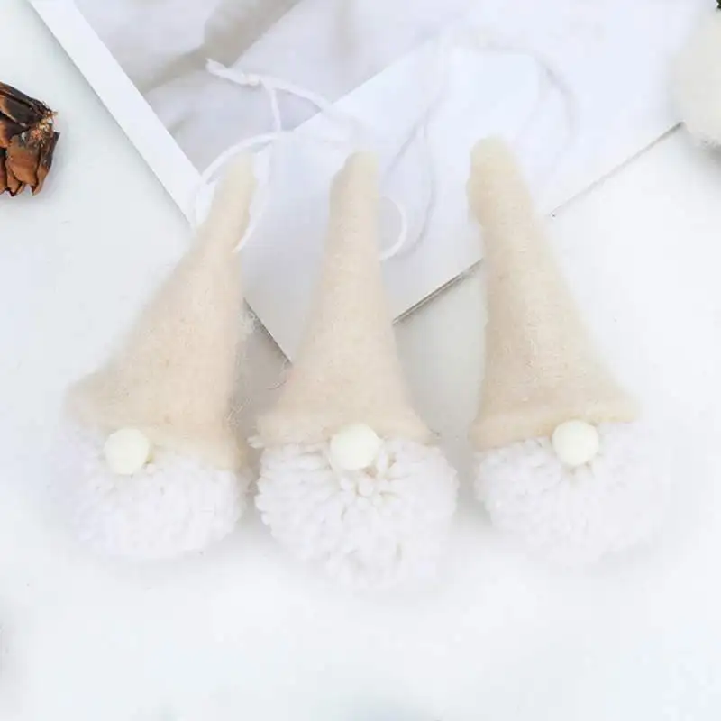 Hanging Ornament Faceless Santa Claus Doll Wool Felt Christmas Tree Pendant Christmas Tree Ornaments New Year Souvenir