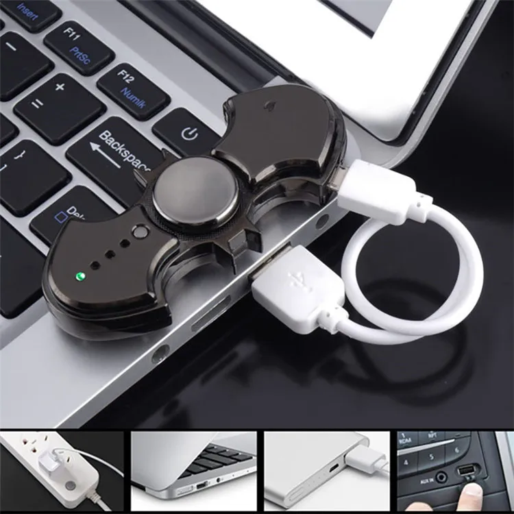 Горячая Ручная Спиннер электронная USB Зажигалка супер герой Бэтмен прикуриватель Беспламенное ветрозащитное плазменная дуговая Зажигалка для курения подарки