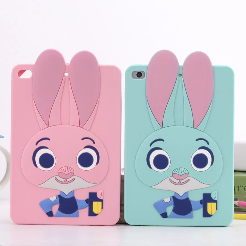 

Case For ipad Air 1 9.7 inch Cute Cartoon Rabbit Kids Shockproof Silicone Rubber Back Cover For ipad A1474 A1475 A1476 Case
