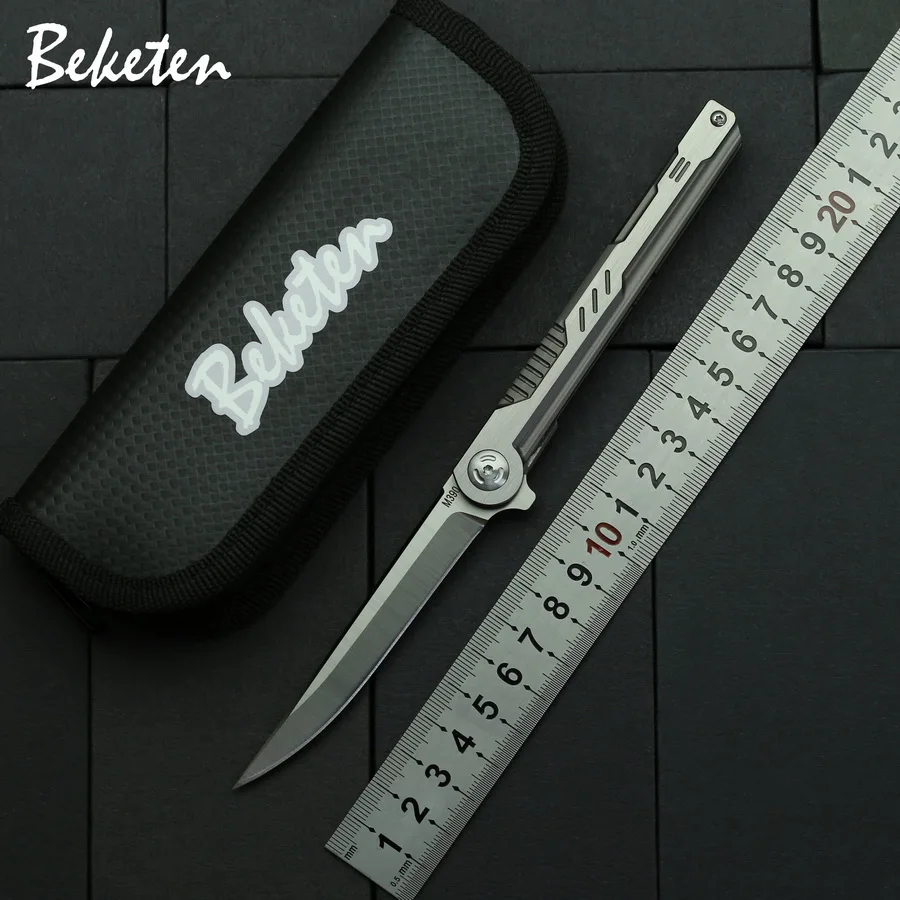 

BEKETEN Shadow Flip Folding Knife M390 Blade Titanium Handle Outdoor Survival Camping Hunting Tactical Pocket Knives EDC Tools
