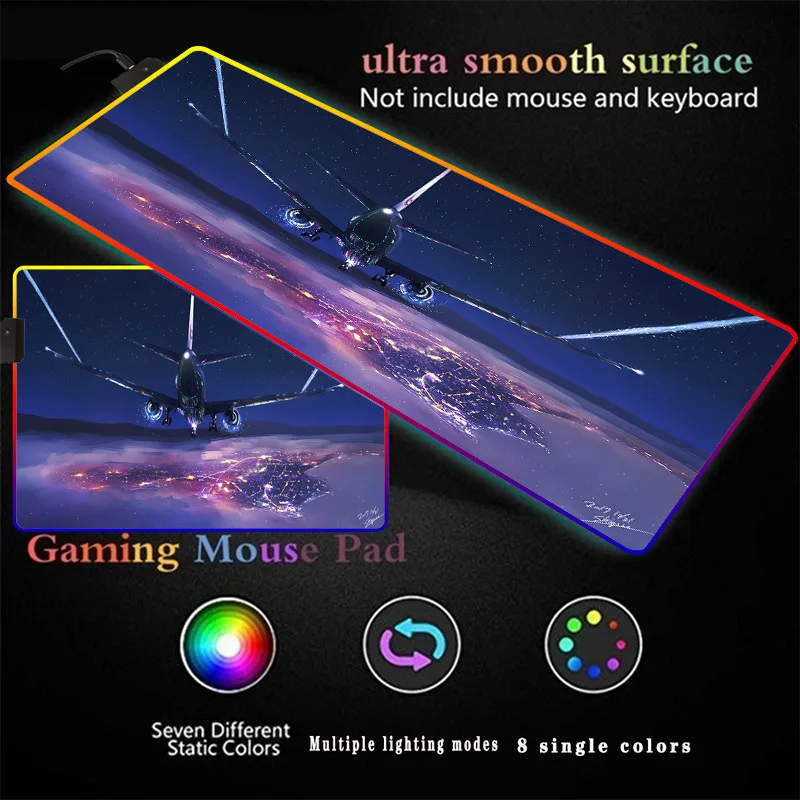 

Airplane City Cloud Sky Mouse Pad Gaming Mouse Pad RGB Computer Large Mousepad Mouse Pads Gamer Mause Carpet 900x400 Desk Mat