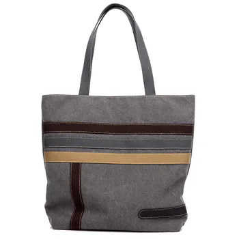 

Women's Simple Canvas Shoulder Bag Retro Large Capacity Casual Shopping Tote Bag