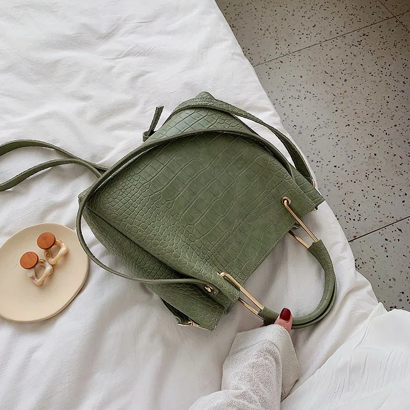 Винтажная женская сумка через плечо, Женская Роскошная сумка из искусственной кожи с каменным узором, женская сумка через плечо