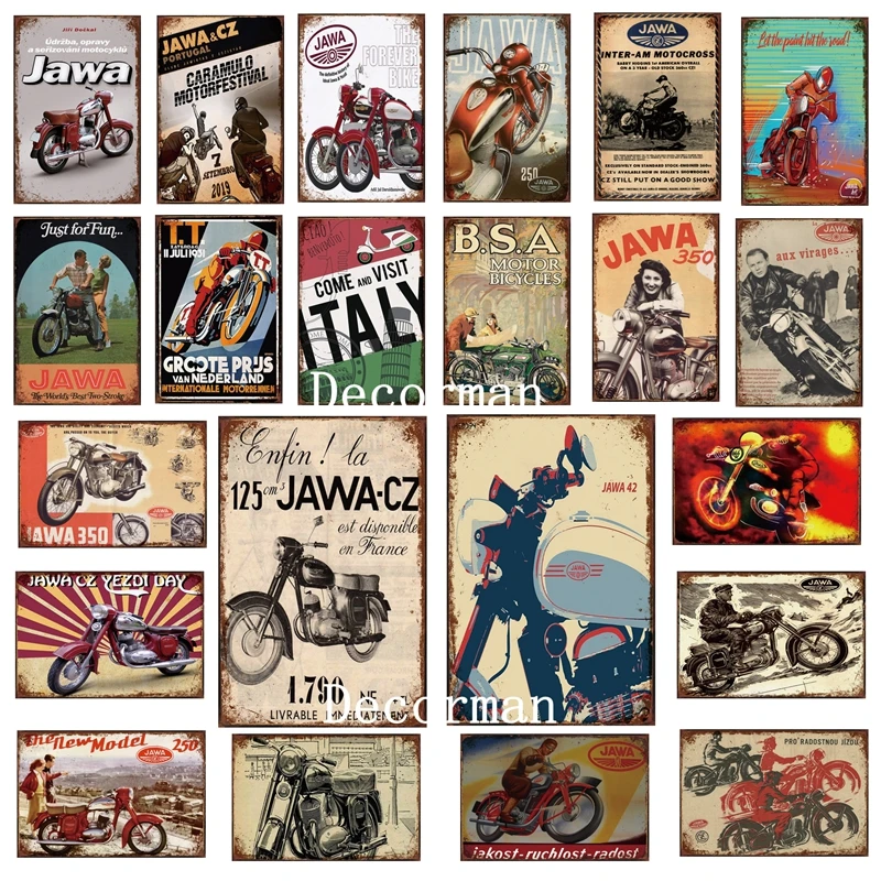 [DecorMan] JAWA BSA TT двигатель металлические знаки плакаты Винтаж Железный Живопись Пользовательские клуб Декор LTA-1704