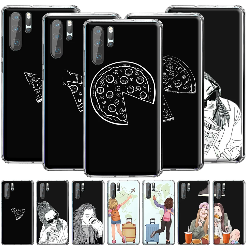 Силиконовый чехол с забавной пиццей для Huawei P Smart P10 P20 P30 P8 P9 Lite Pro 2019|Бамперы| |