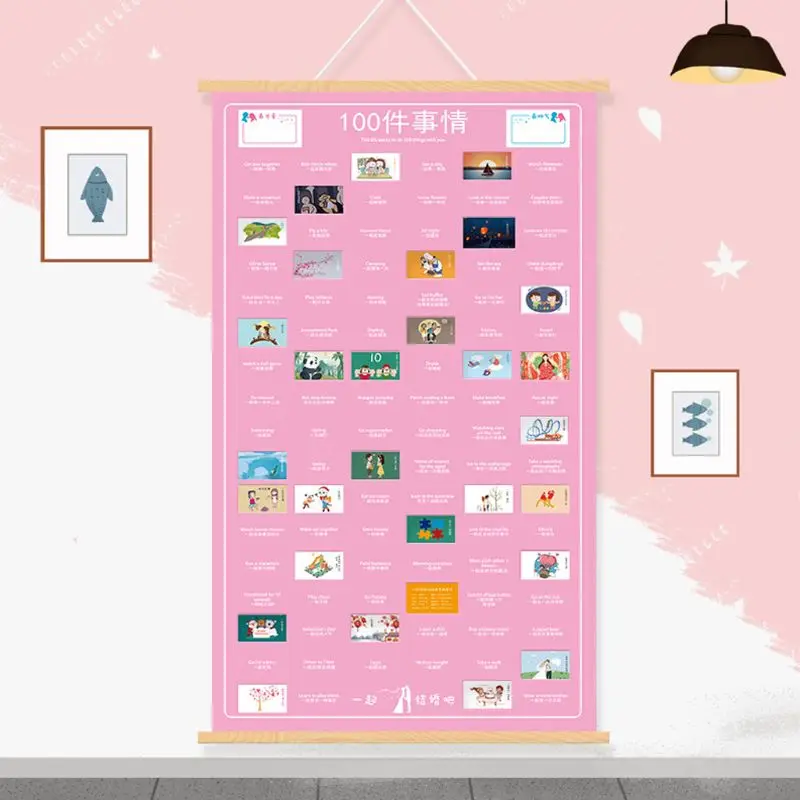 100 Things to Do Pedant for Lovers Goal Tracker DIY пары подарок на день Святого Валентина#108